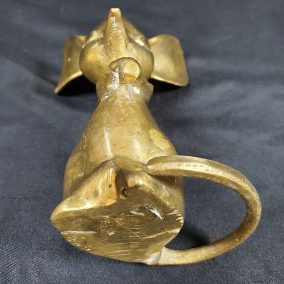 VTG Solid Brass Mouse Figurine | Mid Century Brass Animal Sculpture | Whimsical - Picture 12 of 15